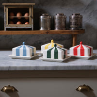 Circus Stripe Butter Dish - Yellow