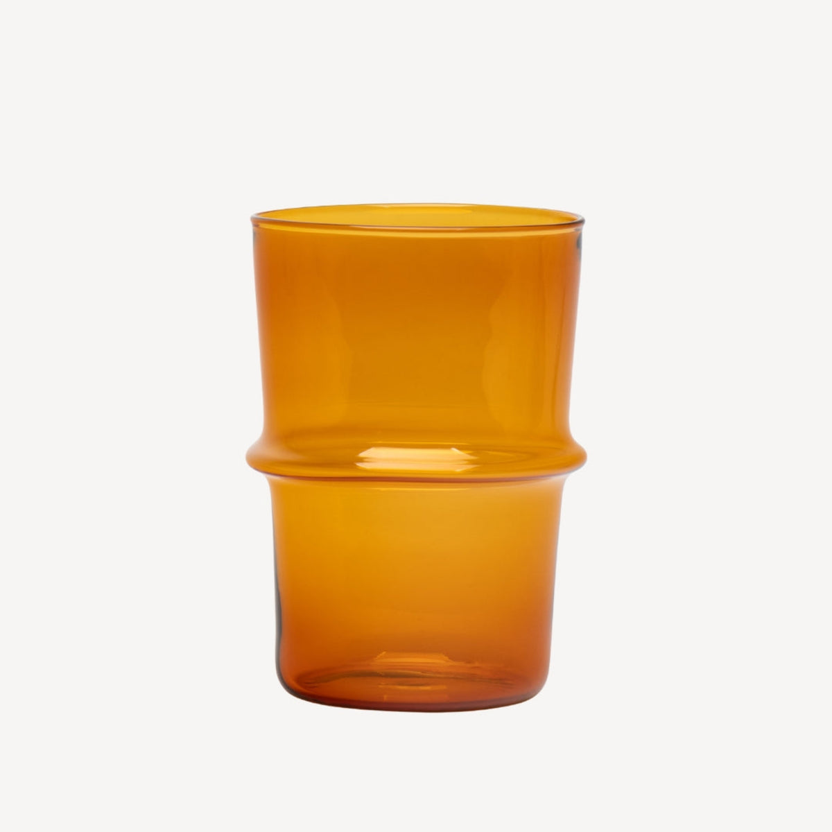 Issy Granger Amber Glass Ridge Tumbler Water Glass