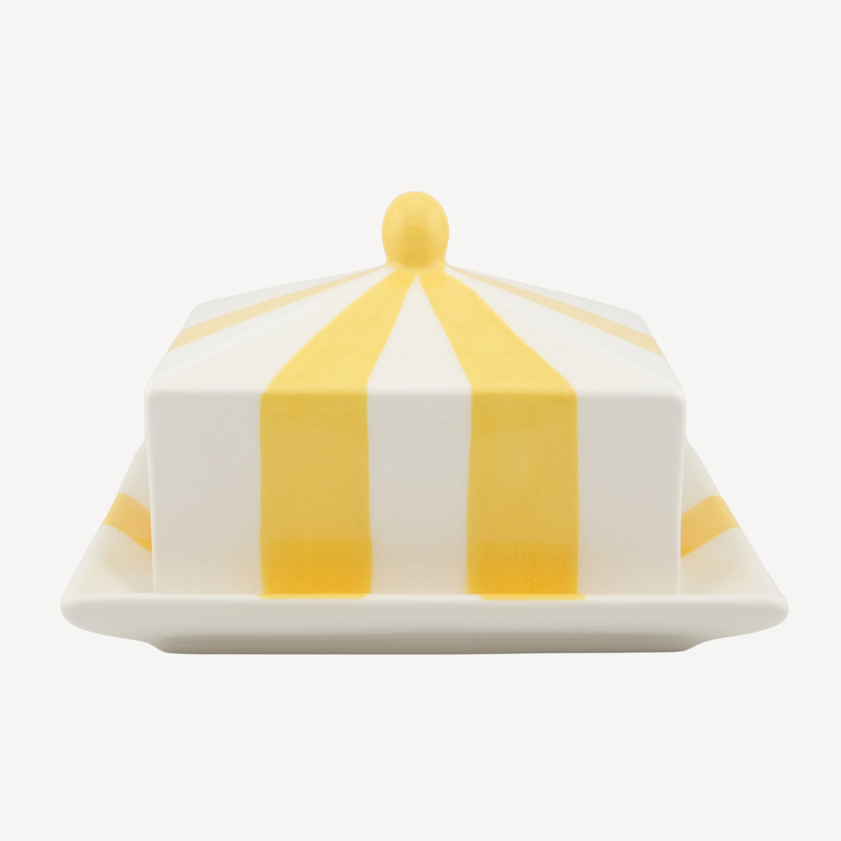 Circus Stripe Butter Dish - Yellow