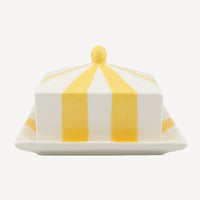 Circus Stripe Butter Dish - Yellow