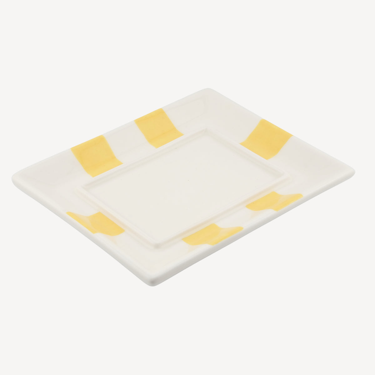 Circus Stripe Butter Dish - Yellow