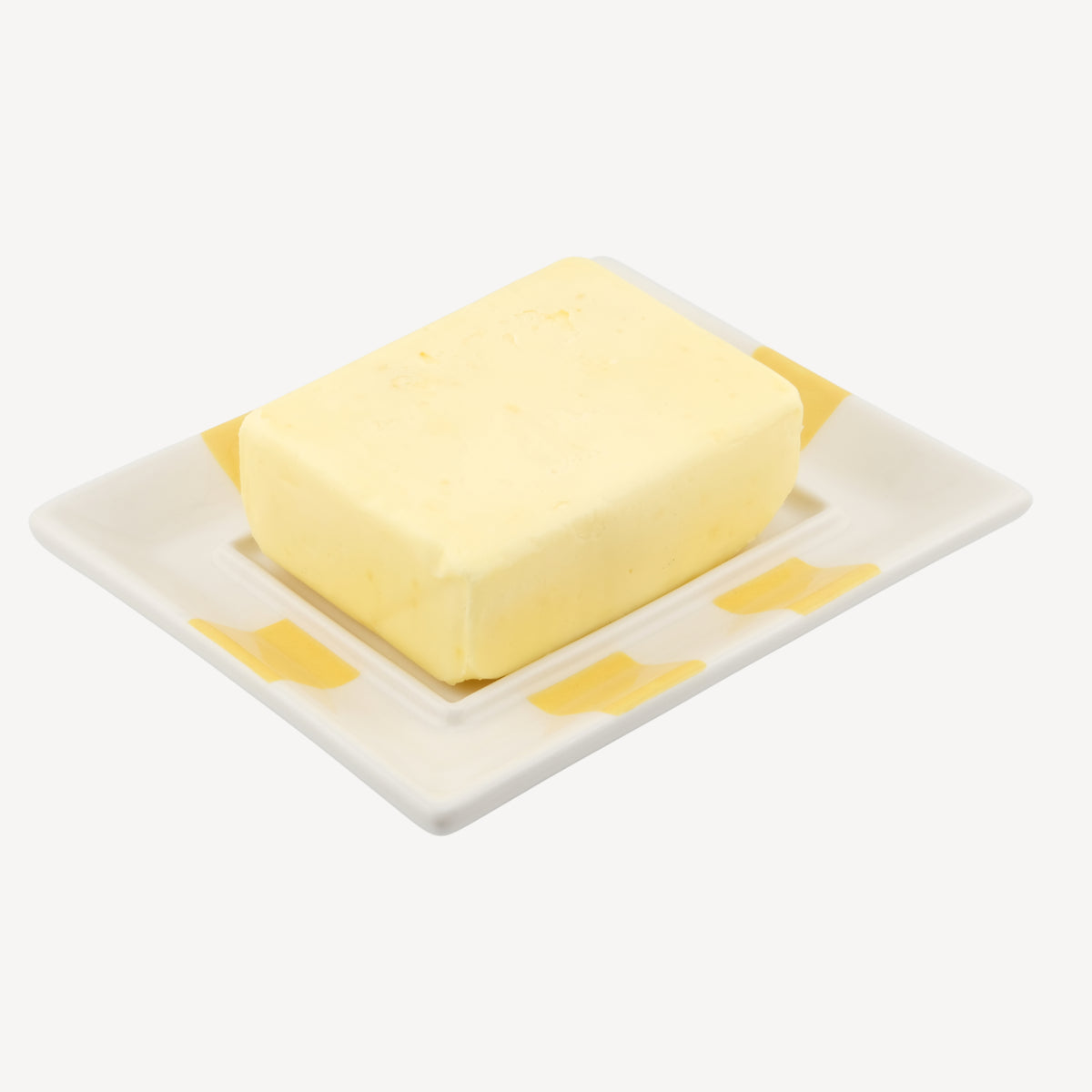 Circus Stripe Butter Dish - Yellow