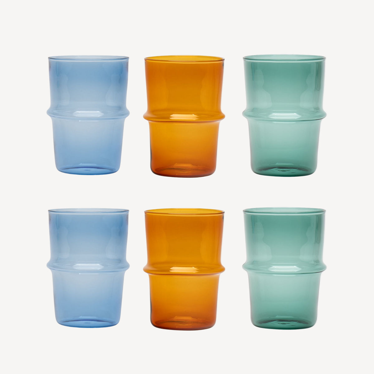 Mixed Ridge Tumblers - Set of Six