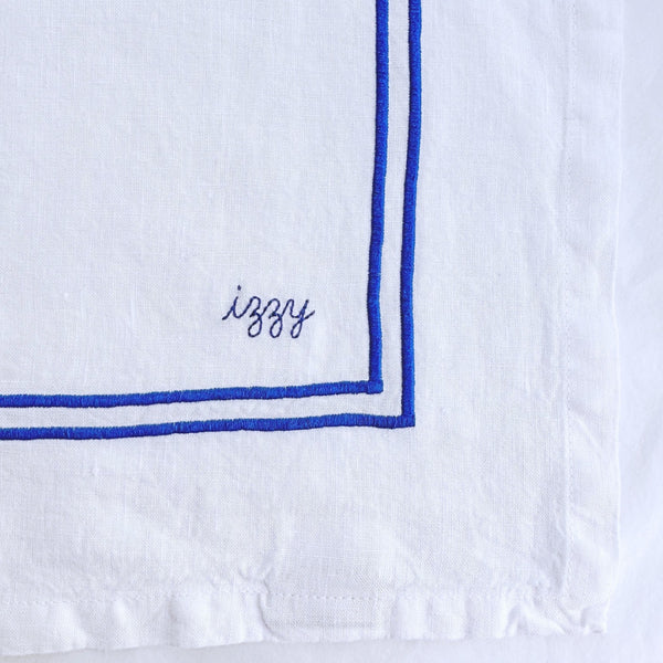 Issy Granger Bespoke Embroidered Linen Napkin