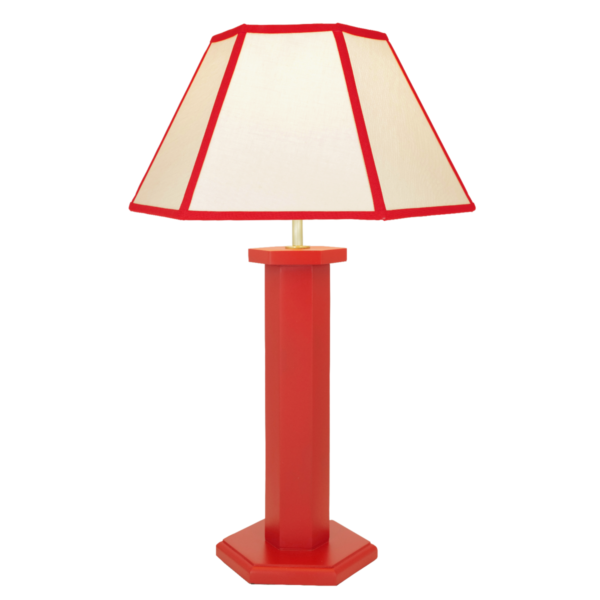 Hexagon Table Lamp - August Red