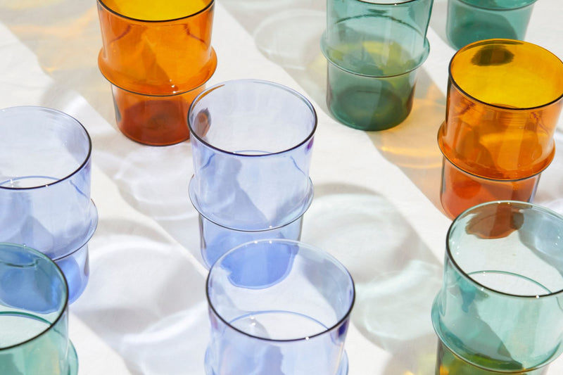 colourful glass drinking glass tumbler 