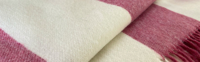 cosy striped merino wool throw blanket