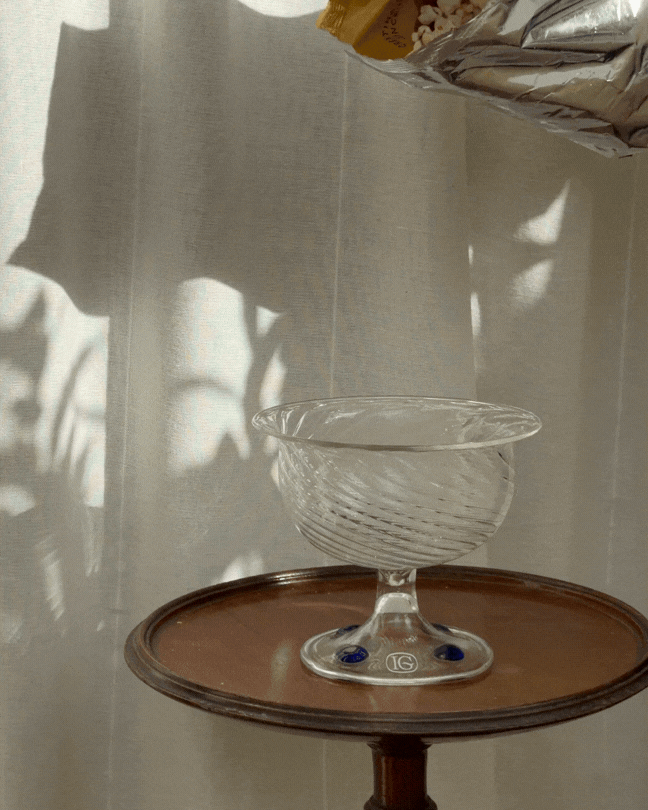 Glass Snacking Bowl - Blue