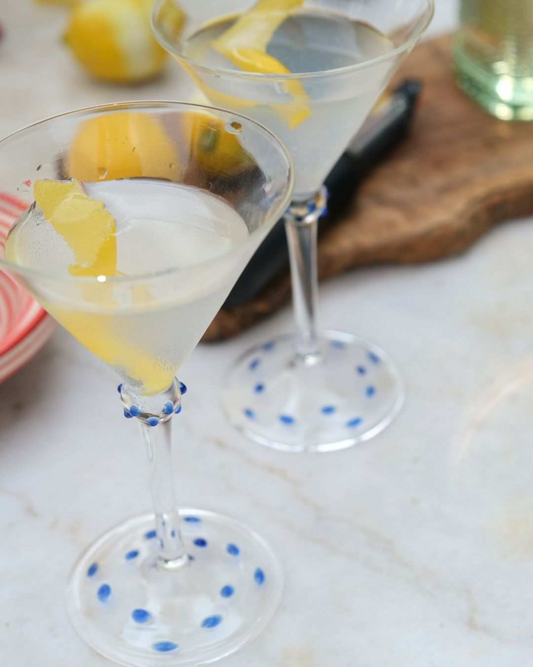 Blue Pom Martini Glass Issy Granger 