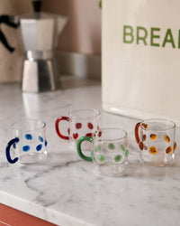 4oz Handblown Glass Espresso Cup Set of  Four Issy Granger 