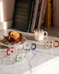4oz Handblown Glass Espresso Cup Set of  Four Issy Granger Issy Granger Wine Glass Handblown Glass Milk Jug Breakfast  Muffin