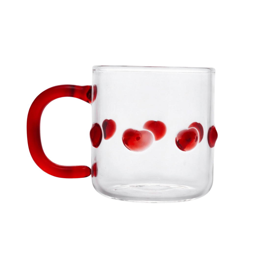 4oz Handblown Glass Espresso Cup Red Issy Granger 