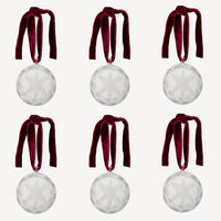 Box of Six Etched Star Christmas Baubles