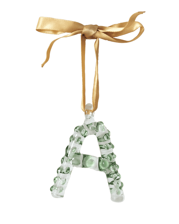 A-Z_Alphabet_Ornaments_A Glass Christmas Tree Decoration 