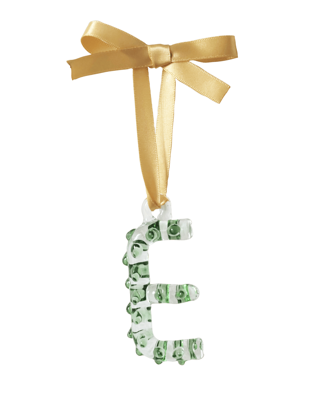 A-Z_Alphabet_Ornaments_E Glass Christmas Tree Decoration 