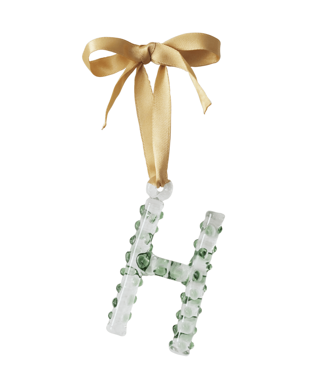 A-Z_Alphabet_Ornaments_H Glass Christmas Tree Decoration 