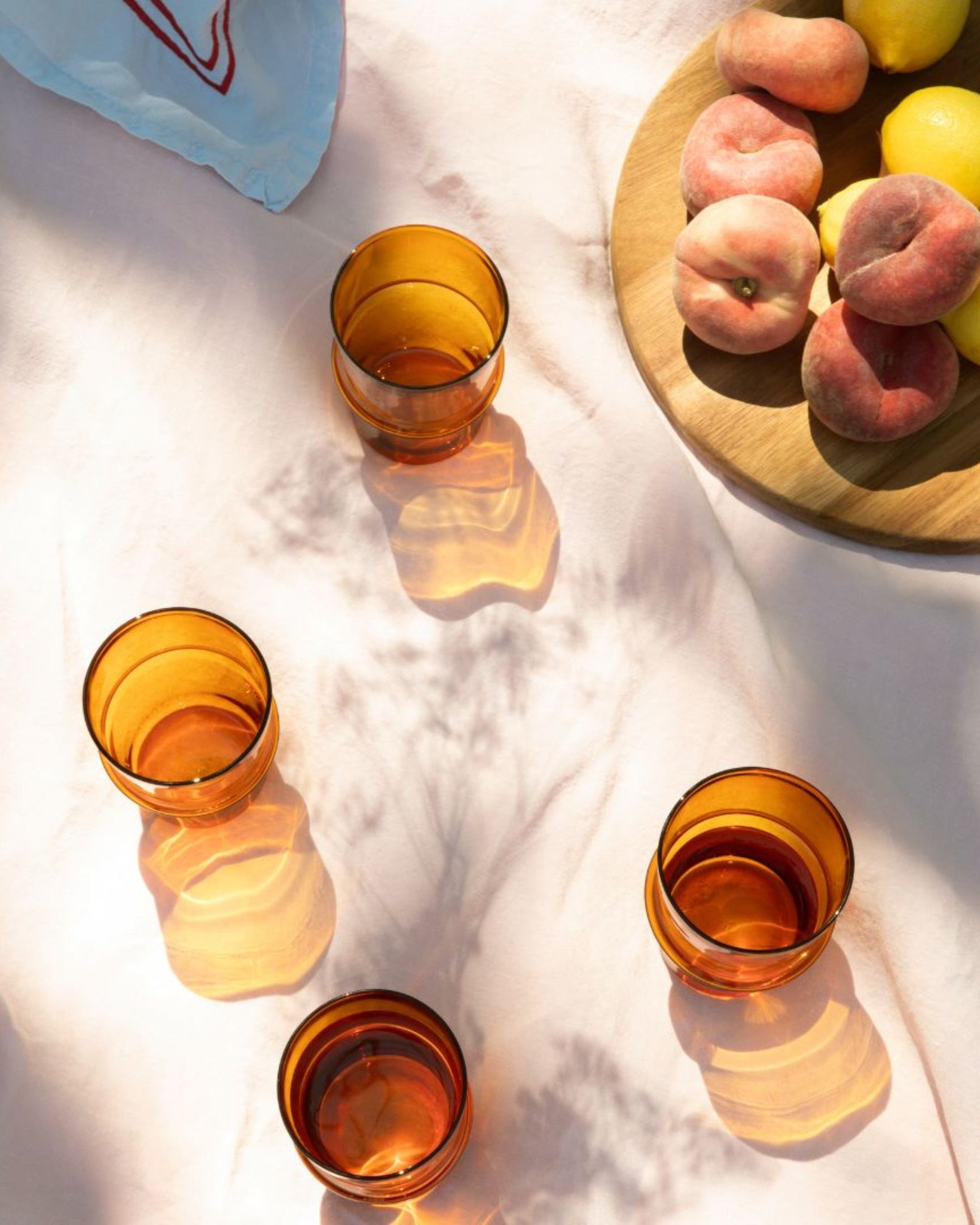 Issy Granger Amber Glass Ridge Tumbler Water Glass