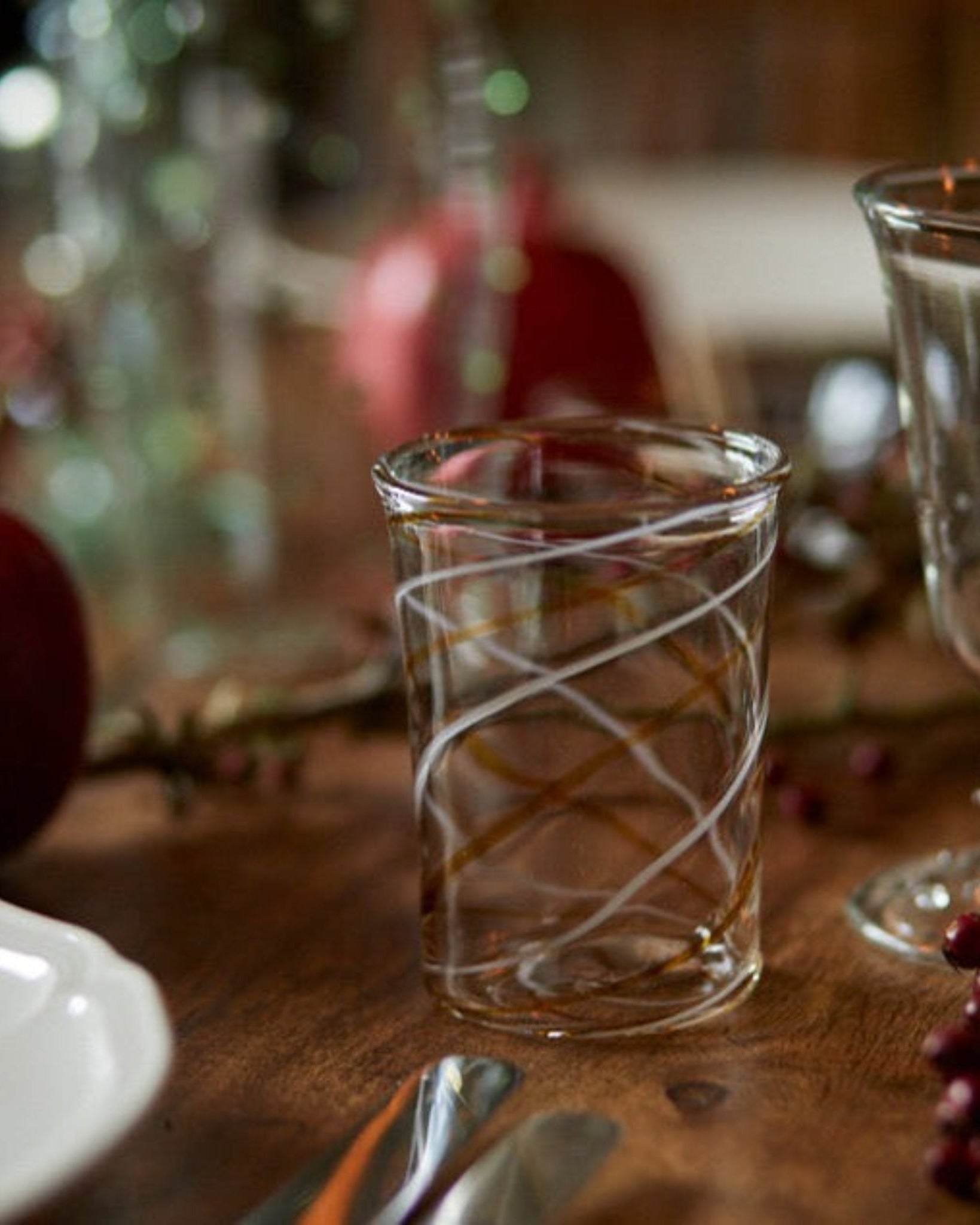 Issy Granger Amber Swirl Glass Water Tumbler