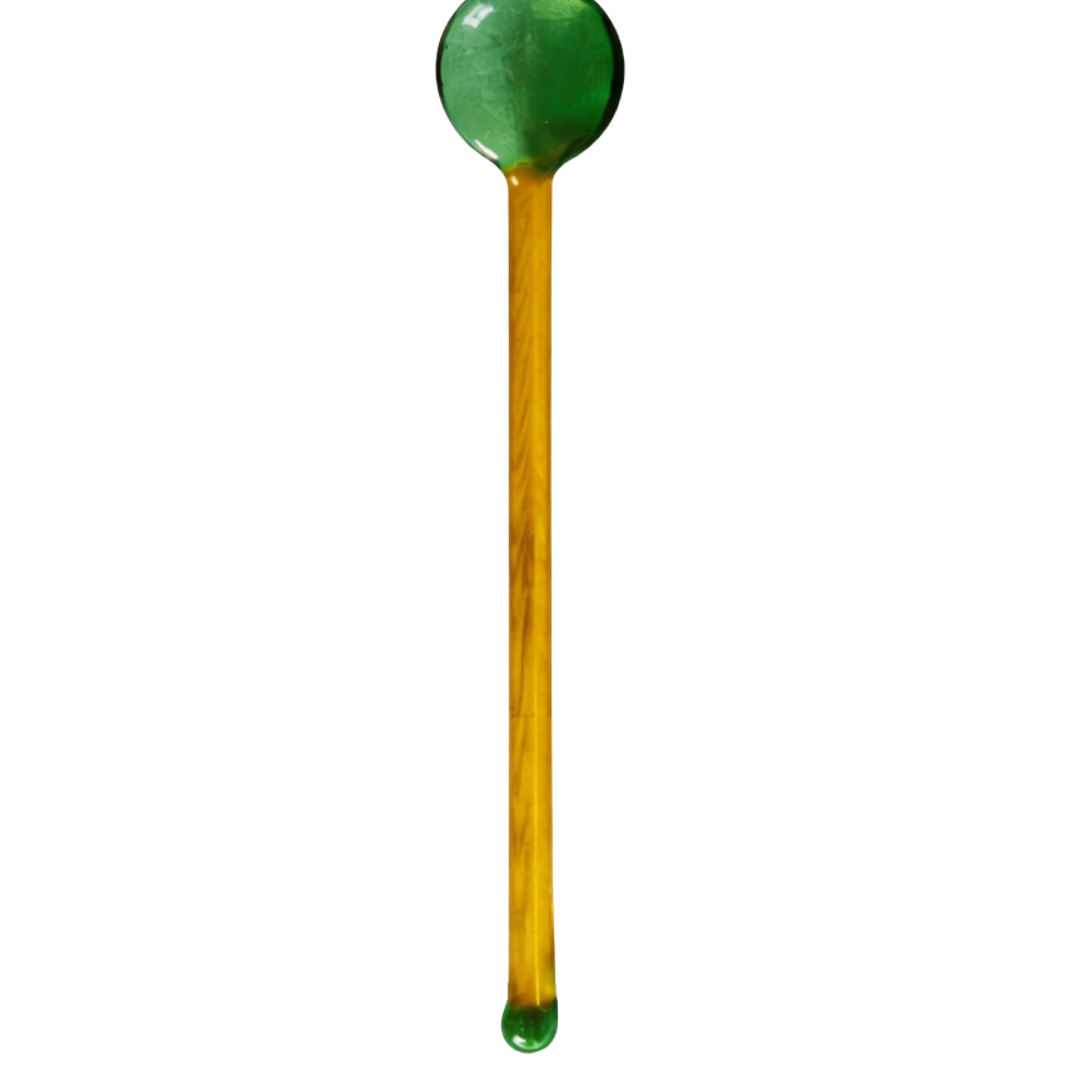 Small Glass Spoon - Amber & Green (Seconds)