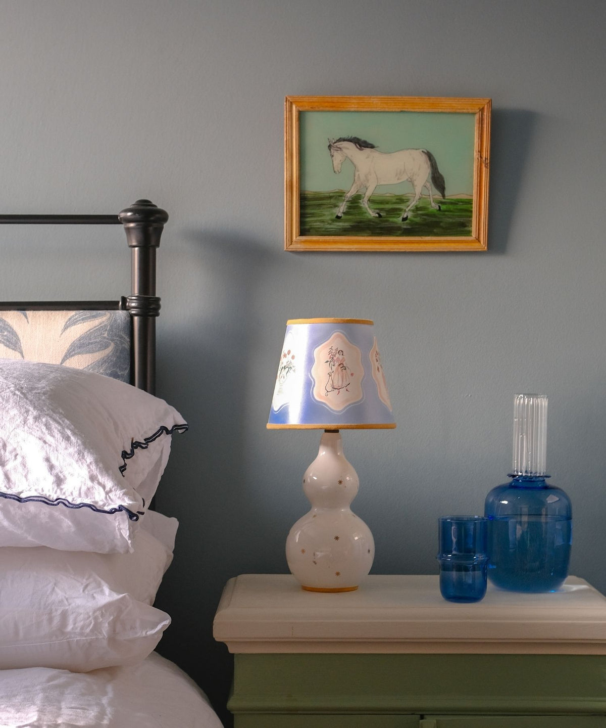 Bedside Carafe and Tumbler Water Glass Blue - Issy Granger 