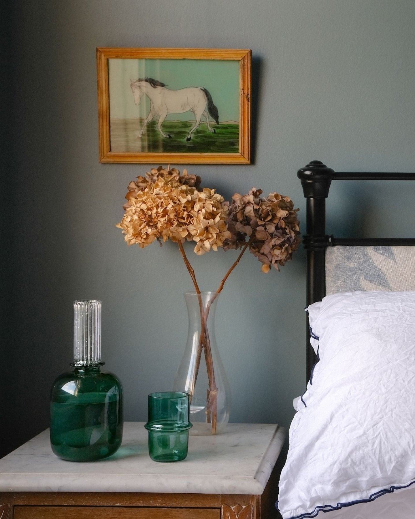 Bedside Carafe and Tumbler Water Glass Teal - Issy Granger 