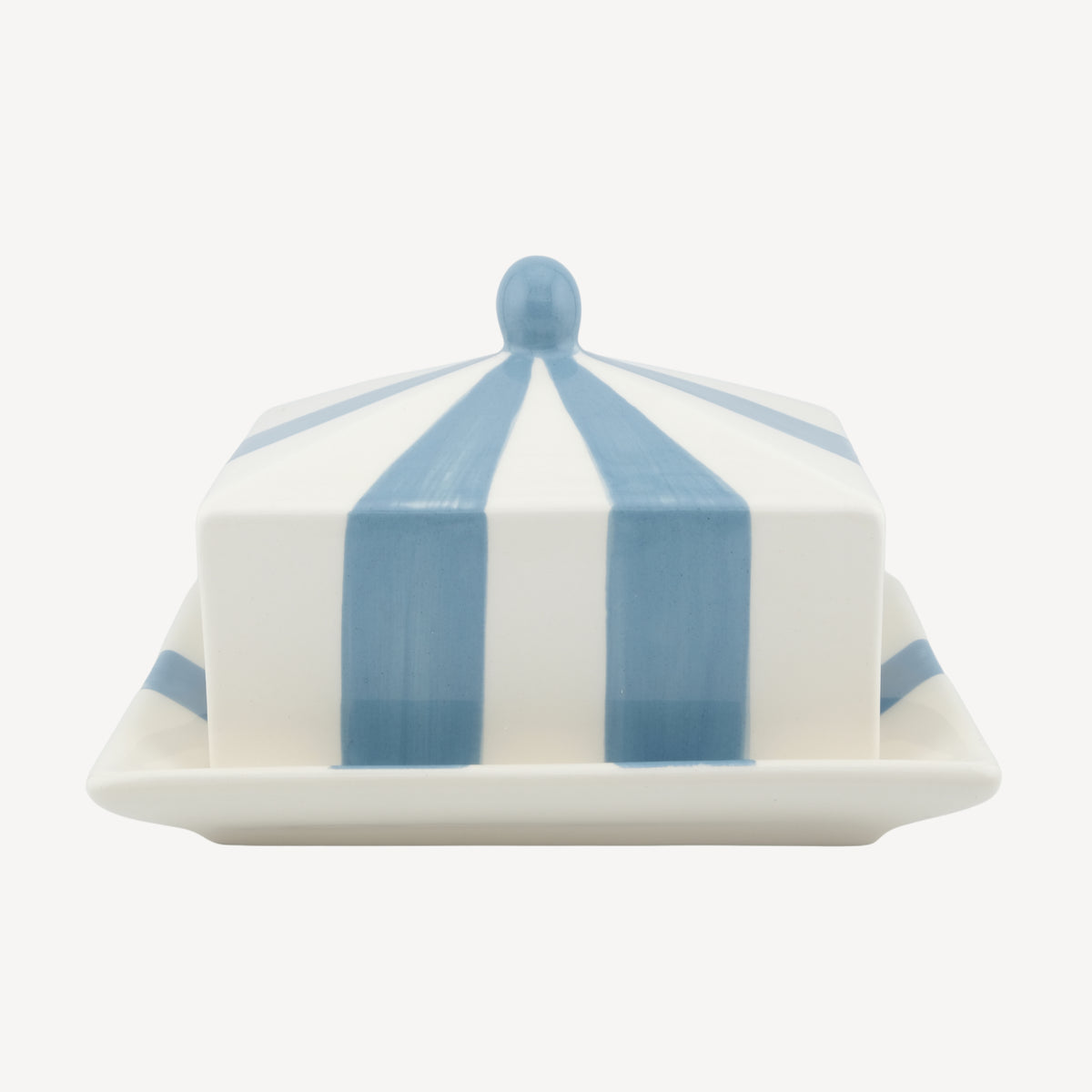 Circus Stripe Butter Dish - Blue