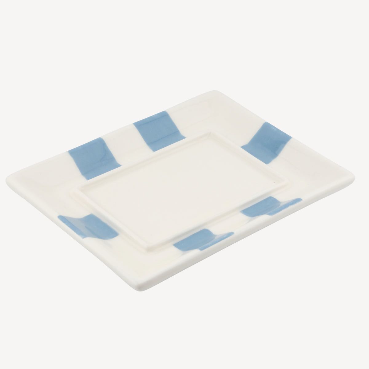 Circus Stripe Butter Dish - Blue