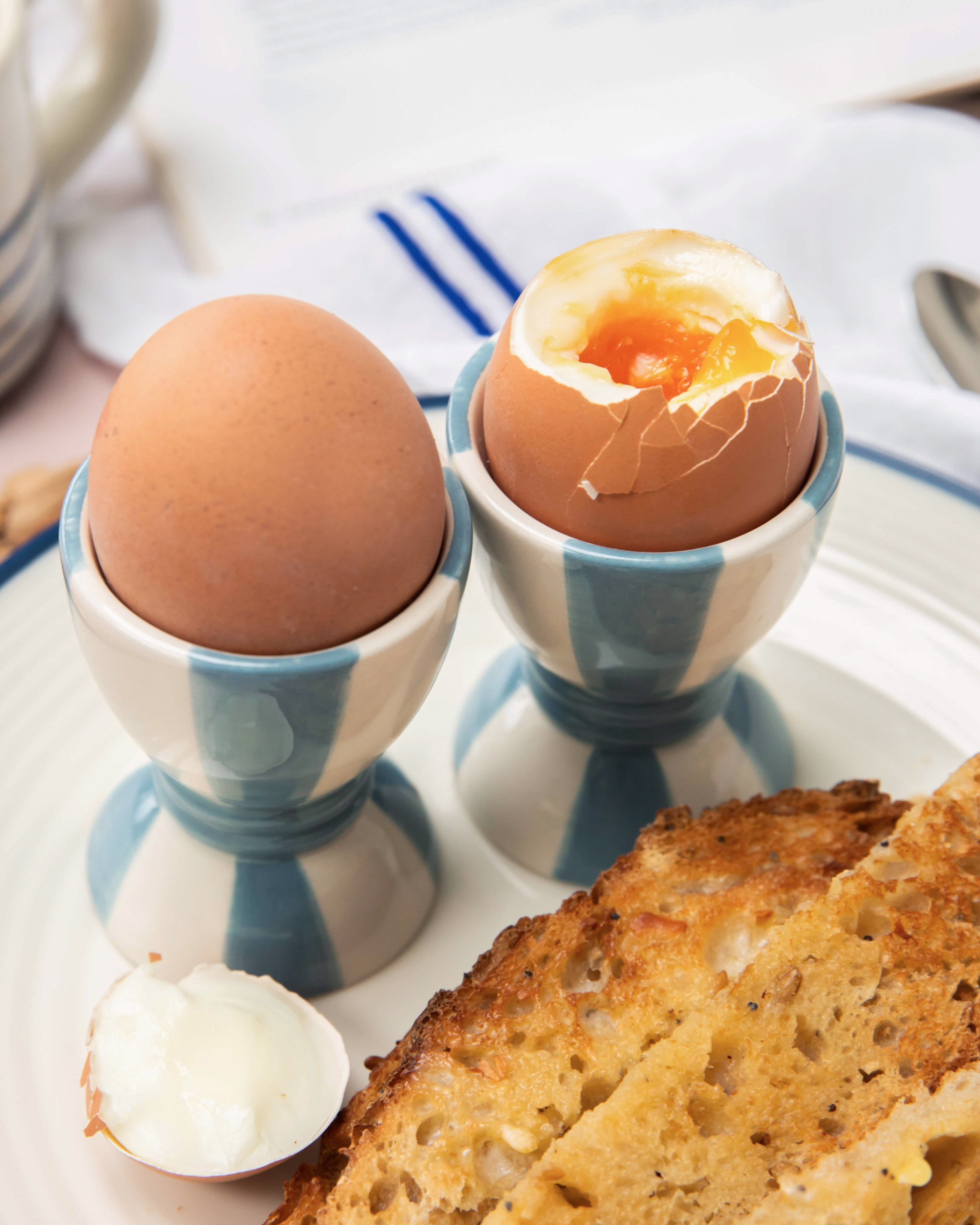 Blue Striped Egg Cup
