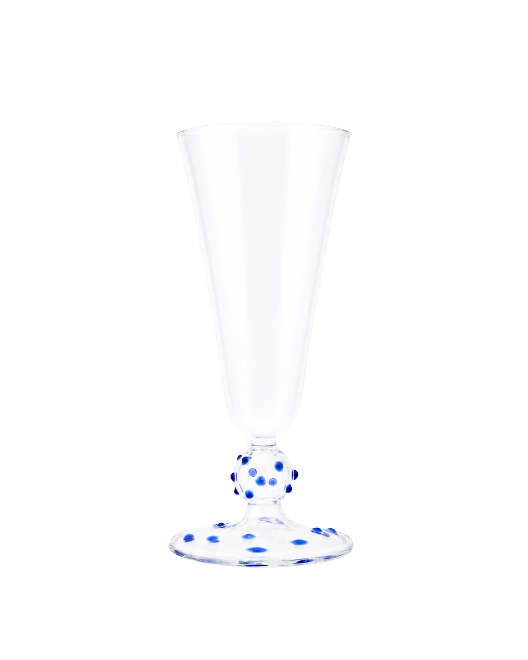 Blue Pom Champagne Flute