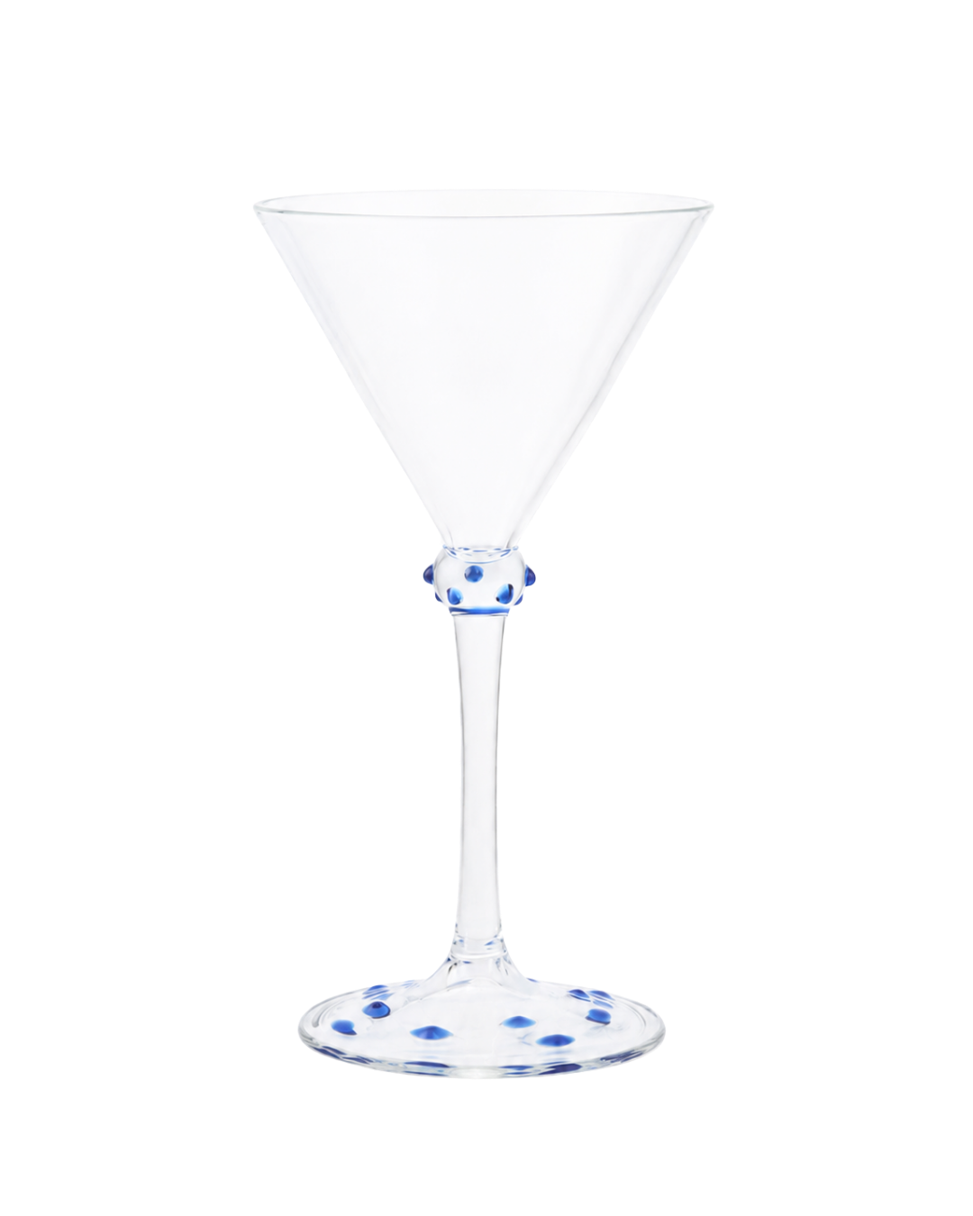 Blue Pom Martini Glass