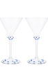 Blue Pom Martini Glass Set of two-Issy Granger