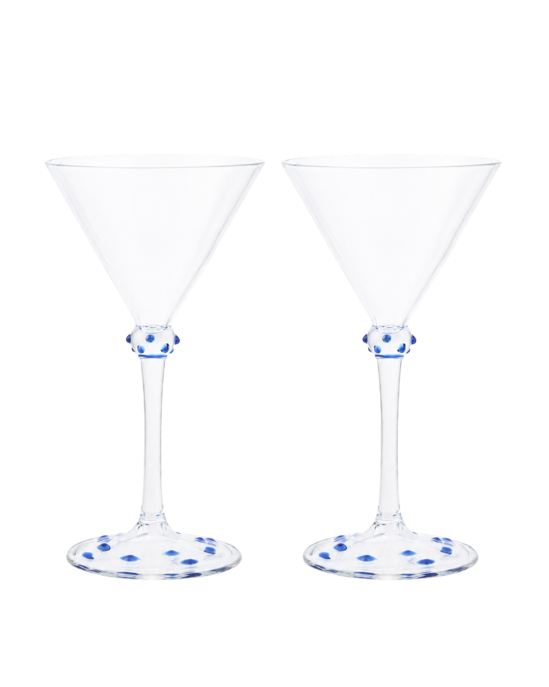 Blue Pom Martini Glass Set of two-Issy Granger