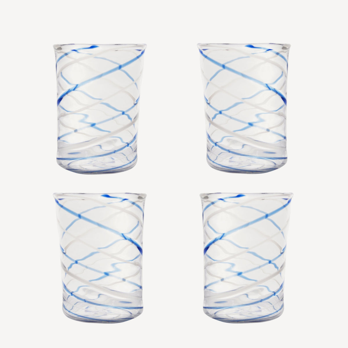 Blue Swirl Tumbler - Set of Four