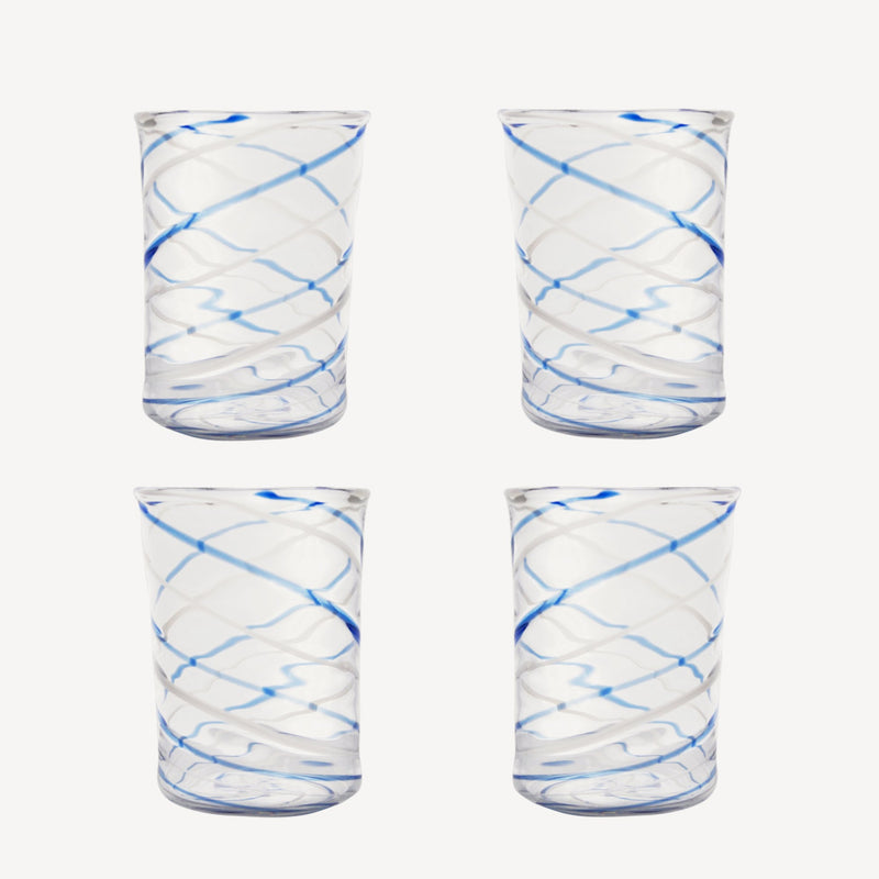 Blue Swirl Tumbler - Set of Four