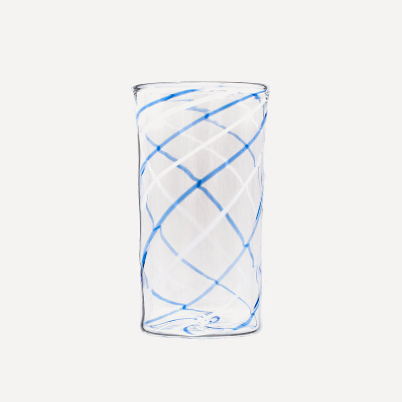 Issy Granger Blue and White Swirl Highball Glass
