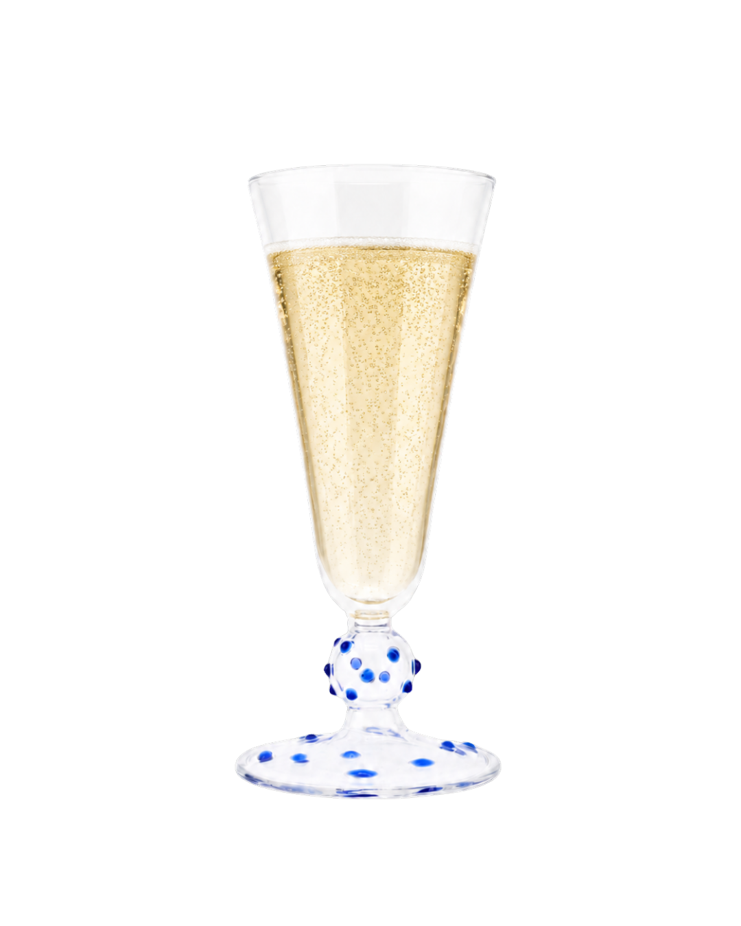 Blue Pom Champagne Flute