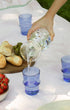 Glass Ridge Stackable Blue Water Tumblers Issy Granger set of four