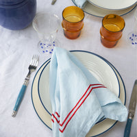 Blue and Red Linen Napkins 