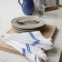 Blue and White 100% Linen Napkins 1