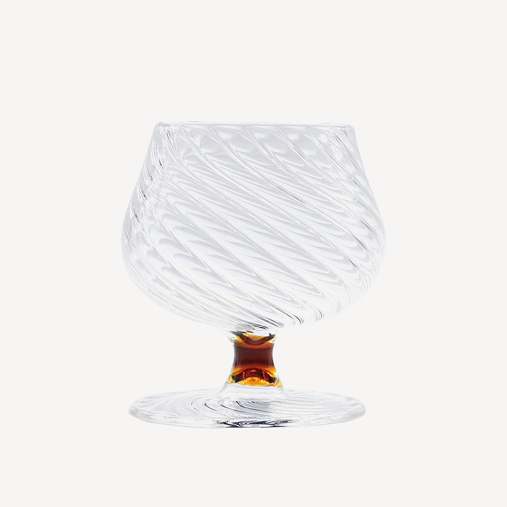Spiral Brandy Glass - Amber