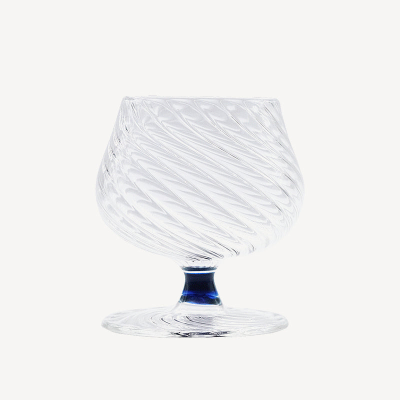 Spiral Brandy Glass - Blue