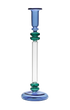 Bugle Glass Candle Holder Candlestick Blue and Teal Issy Granger 