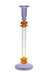 Bugle Glass Candle Holder Candlestick Purple and Amber issy granger 