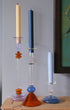 Martini Glass Candle Holder Blue and Amber Issy Granger 