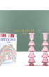 Buto Candlelight Gift Set Pink Glass Candlestick and Candle Gift set Issy Granger 
