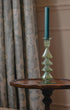Buto Green Glass Candle Holder Candlestick Issy Granger Dark Green Wax Dinner Candle 