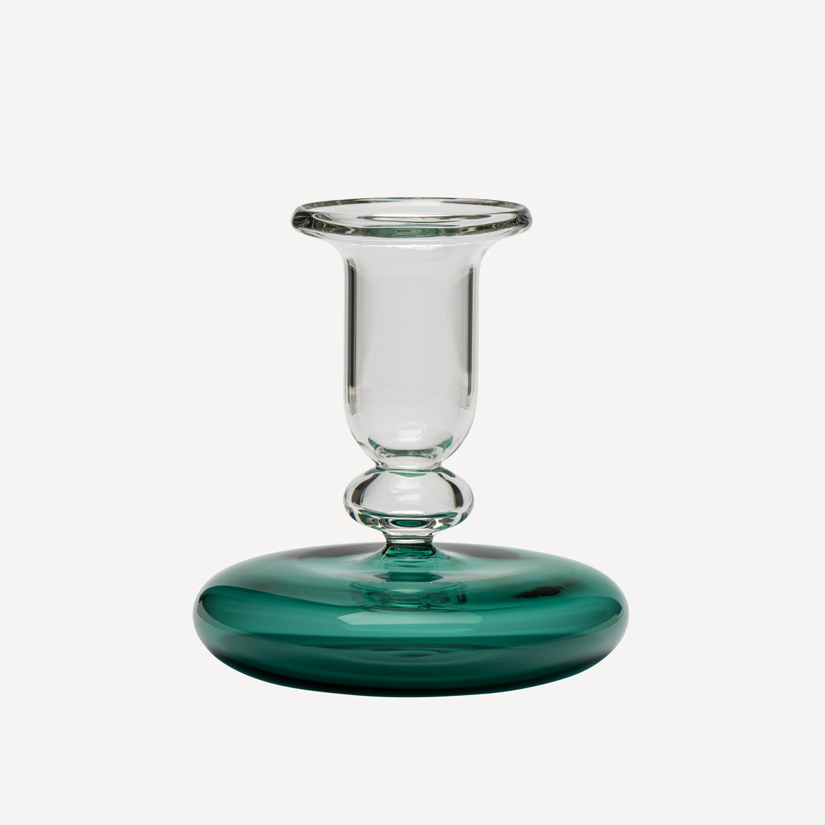 Pebble Glass Candlestick - Teal