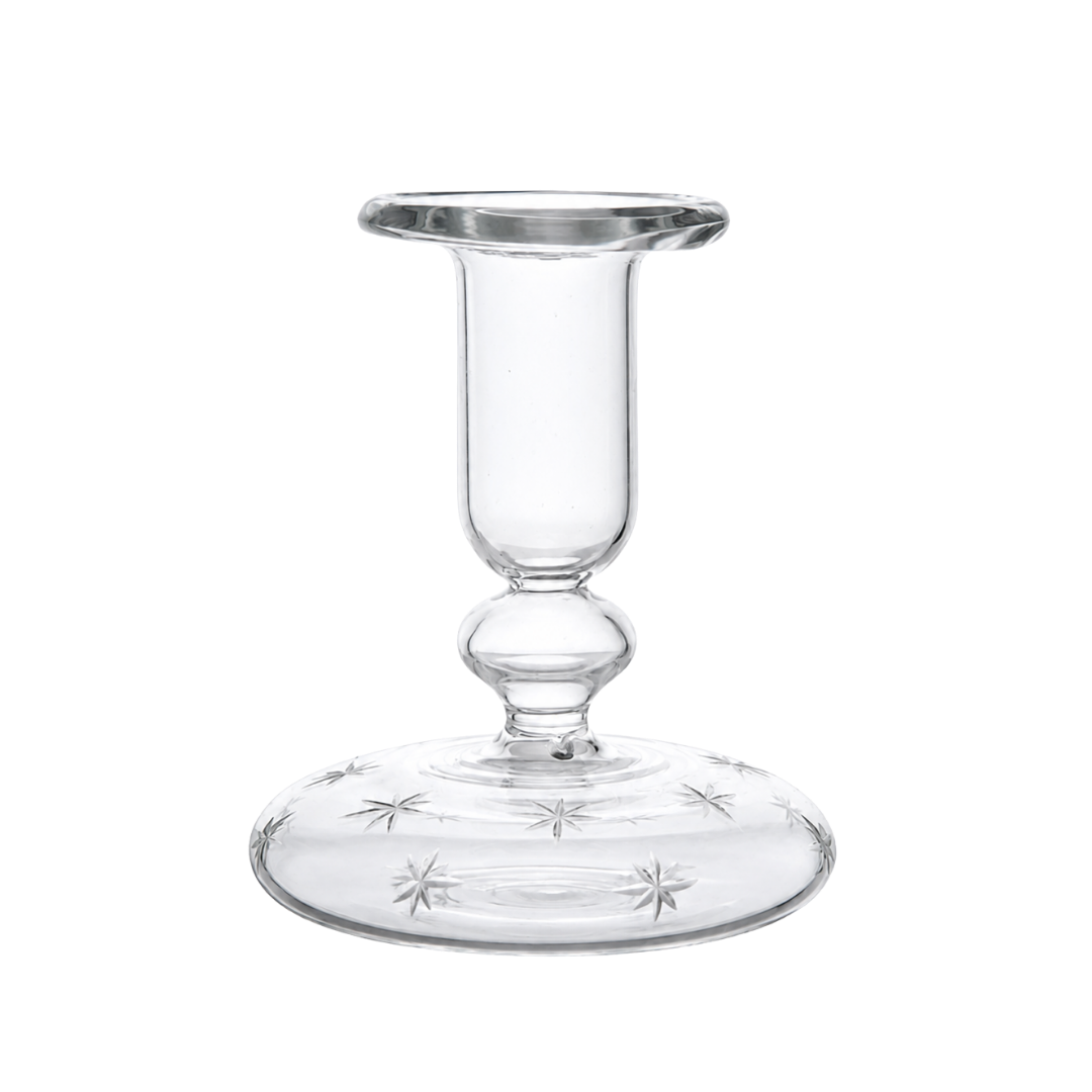 Celestial Glass Candle Holder hand Etched Stars IssyGranger