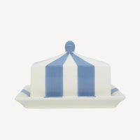 Circus Stripe Butter Dish - Blue