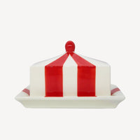 ISSY GRANGER Red Ceramic Butter Dish 